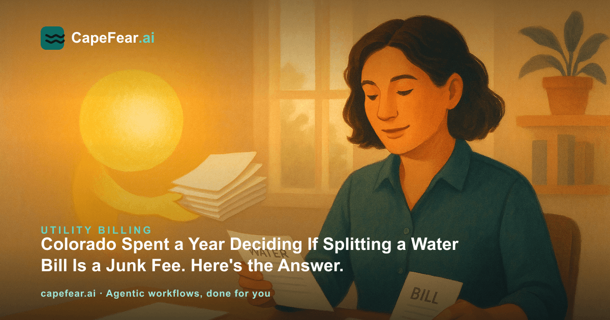 Property manager reviewing utility billing disclosures against a lease stack
